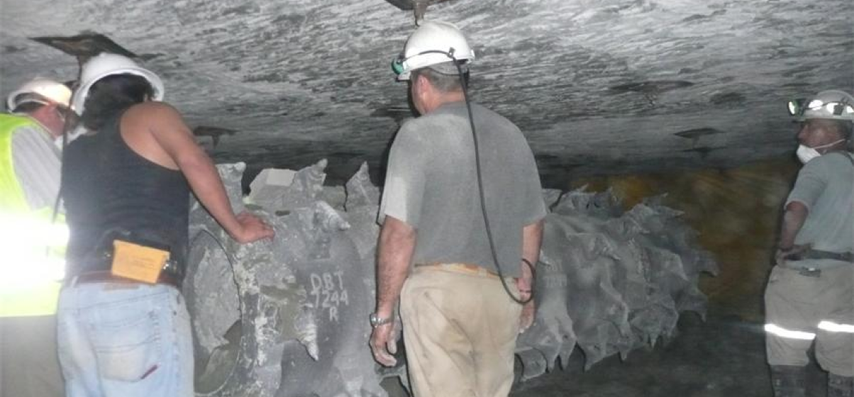 Visit to underground room-and-pillar mine in Mexico